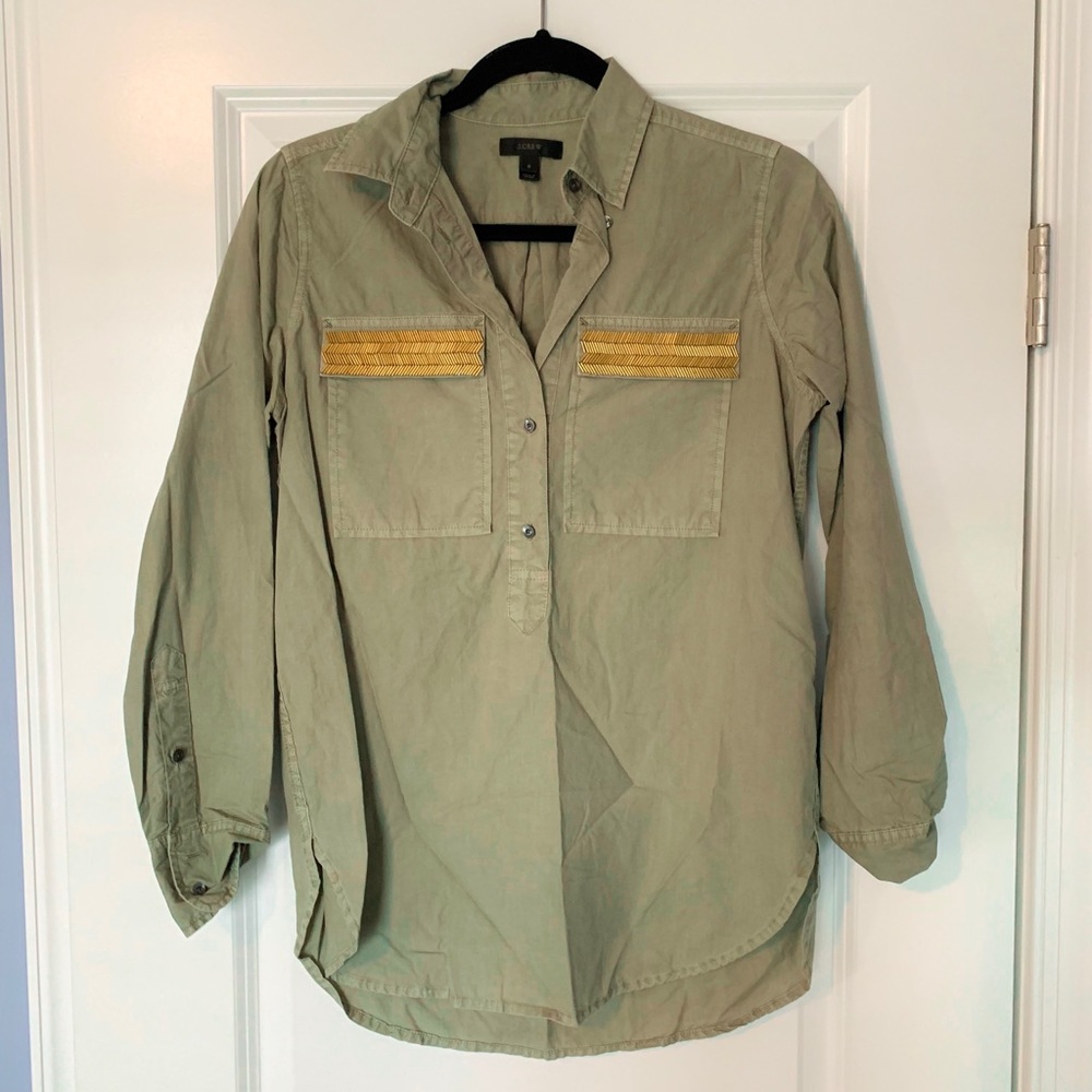 Army Green J.crew button up